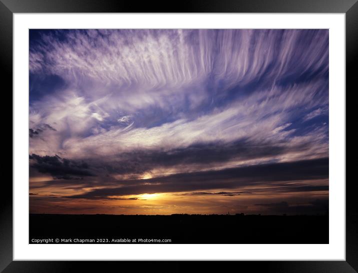 Cirrus cloud sunset - Leicestershire Framed Mounted Print by Photimageon UK