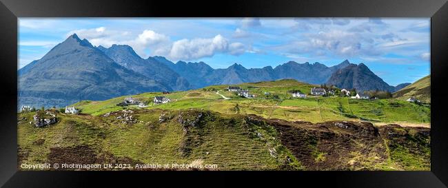 Elgol village with Black Cuillin mountains, Skye, Scotland Framed Print by Photimageon UK