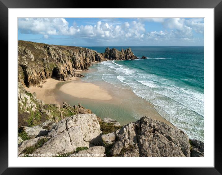 Pedn Vounder Beach, Porthcurno, Cornwall Framed Mounted Print by Photimageon UK