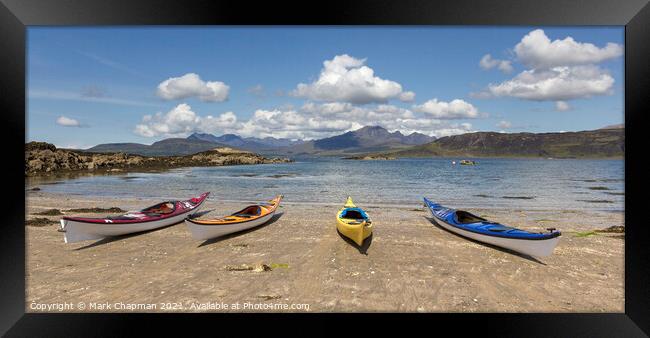 Sea Kayaks on Ord Beach, Isle of Skye, Scotland Framed Print by Photimageon UK