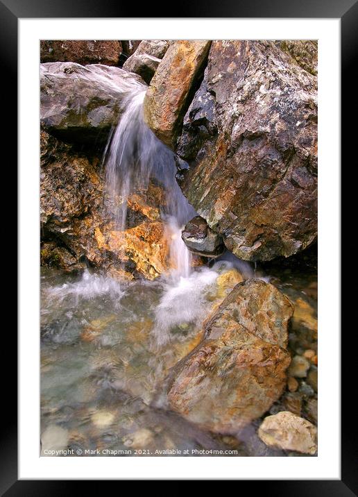 Small rocky waterfall, Allt na Dunaiche, Skye Framed Mounted Print by Photimageon UK