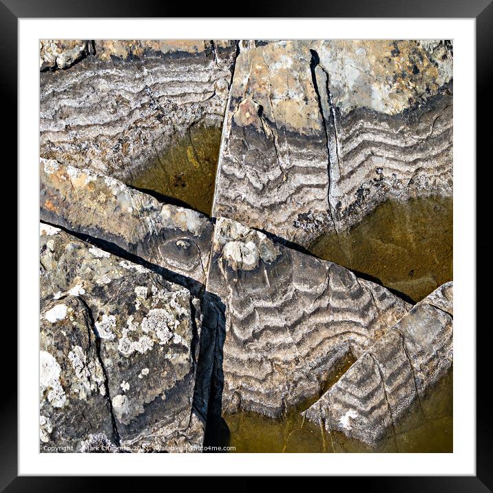 Rock pool salty tide marks, Isle of Colonsay, Scotland Framed Mounted Print by Photimageon UK