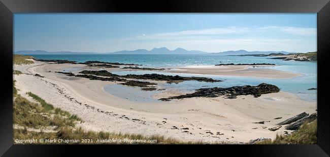 Isle of Colonsay beach with Papas of Jura beyond Framed Print by Photimageon UK