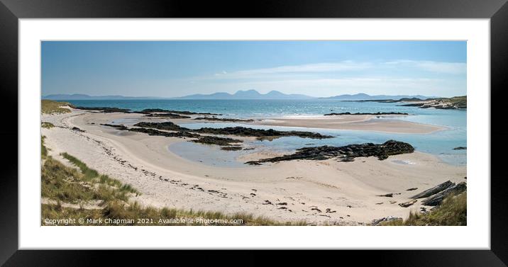 Isle of Colonsay beach with Papas of Jura beyond Framed Mounted Print by Photimageon UK