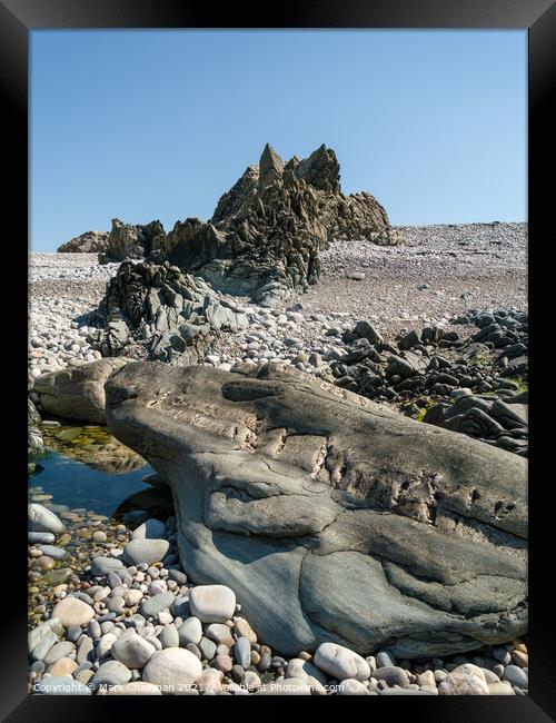 Rocky pebble beach, Ardskenish, Isle of Colonsay, Scotland Framed Print by Photimageon UK