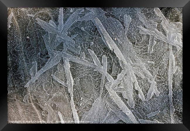 Hoar frost patterns on ice sheet Framed Print by Photimageon UK