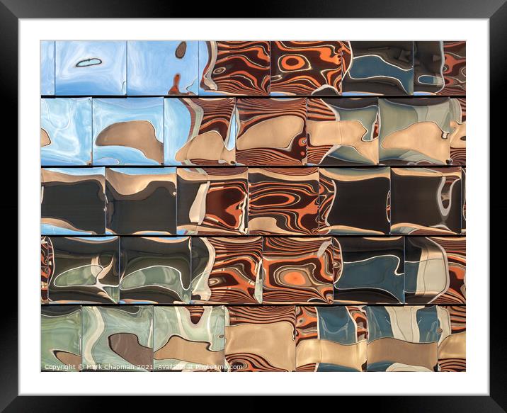 Abstract reflections in mirror tile cladding, Leicester Framed Mounted Print by Photimageon UK