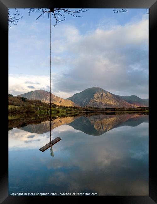Rope swing and calm waters of Loweswater Framed Print by Photimageon UK
