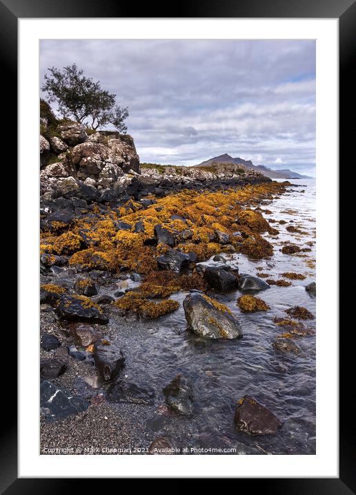 Rocky beach seaweed, Camas a Mhor-bheoil beach, Skye Framed Mounted Print by Photimageon UK