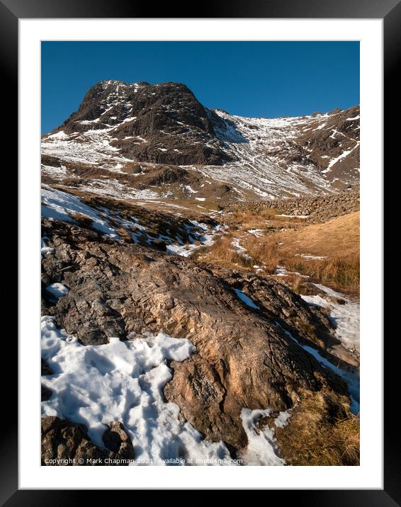 Harrison Stickle In Winter, Cumbria Framed Mounted Print by Photimageon UK