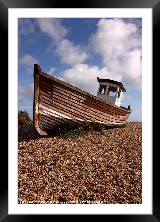 Old wooden fishing boat on beach, Eastbourne Framed Mounted Print by Photimageon UK
