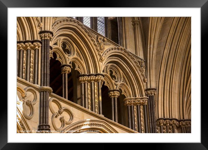 Lincoln Cathedral stone arches and pillars Framed Mounted Print by Photimageon UK