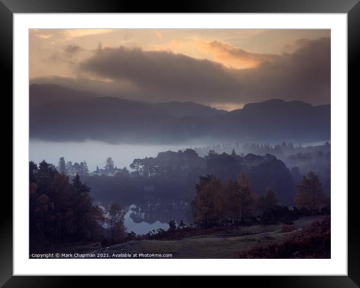 Early morning mist on Derwent Water, Cumbria, UK Framed Mounted Print by Photimageon UK