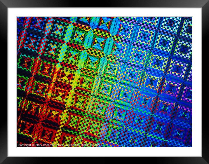 Colourful geometric diffraction patterns  Framed Mounted Print by Photimageon UK
