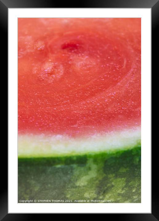 Watermelon Swirl Framed Mounted Print by STEPHEN THOMAS