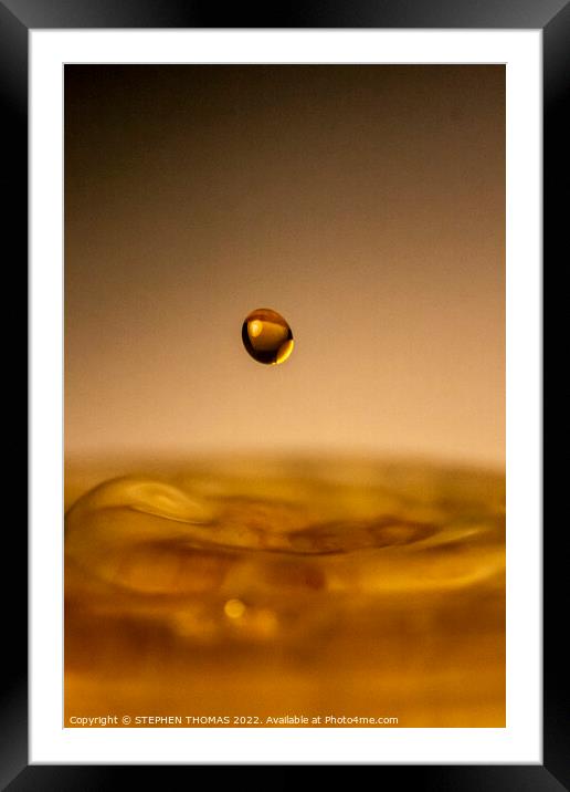 Drop of Gold Framed Mounted Print by STEPHEN THOMAS