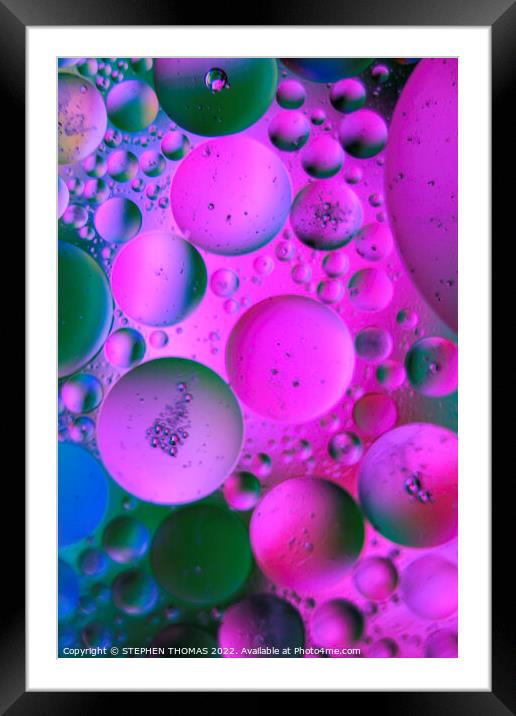 Globe Galore! - Water and Oil Abstract Framed Mounted Print by STEPHEN THOMAS