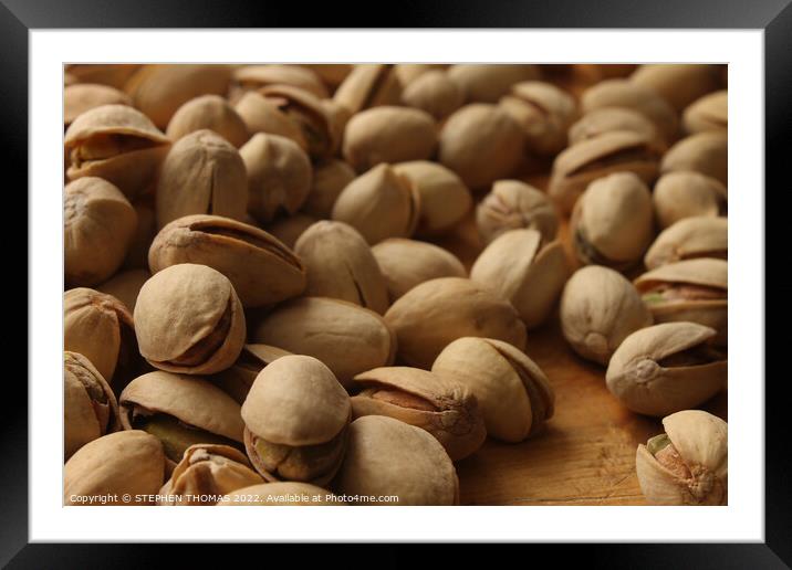 Pistachio nuts Framed Mounted Print by STEPHEN THOMAS