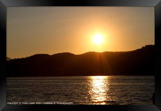 Sun setting in paradise Framed Print by Pelin Bay