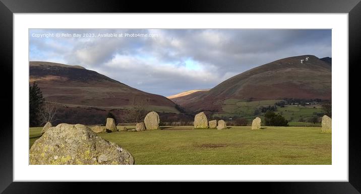 Castlerigg stones Mountain View beyond  Framed Mounted Print by Pelin Bay