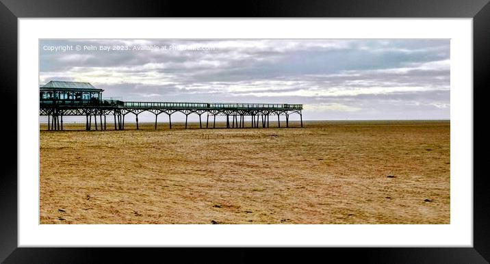 Lytham st Anne's seaside pier on a February afternoon  Framed Mounted Print by Pelin Bay