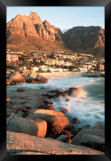 Camps Bay at Sunset, South Africa Framed Print by Neil Overy