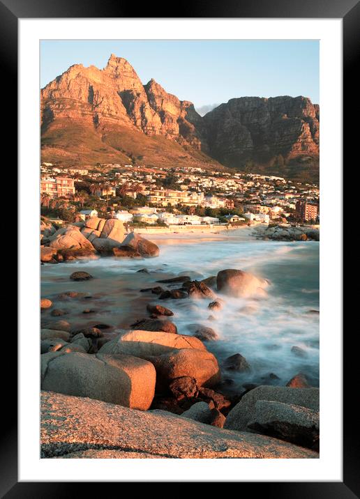 Camps Bay at Sunset, South Africa Framed Mounted Print by Neil Overy