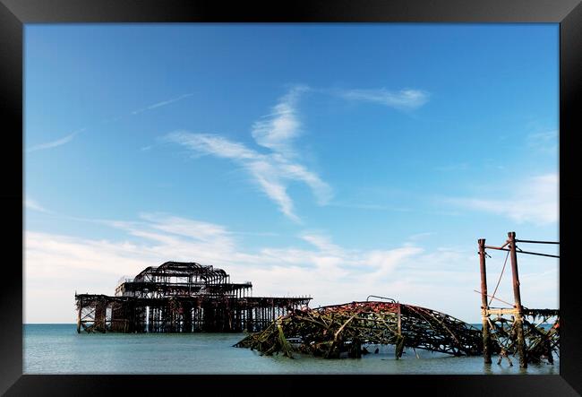 Ruins of Brighton West Pier, Brighton, Sussex Framed Print by Neil Overy