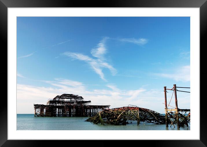 Ruins of Brighton West Pier, Brighton, Sussex Framed Mounted Print by Neil Overy
