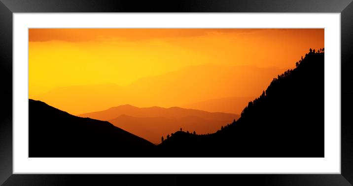 Sunset Over the Overberg, Western Cape, South Africa Framed Mounted Print by Neil Overy