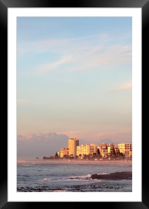 Sea Point at sunset, Cape Town, South Africa Framed Mounted Print by Neil Overy