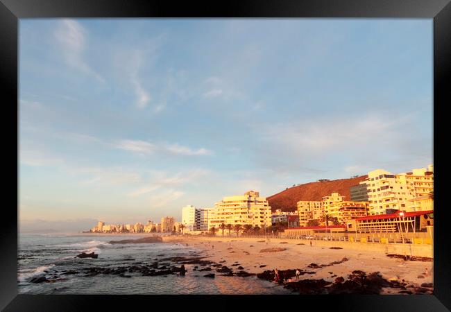 Sea Point at sunset, Cape Town, South Africa Framed Print by Neil Overy