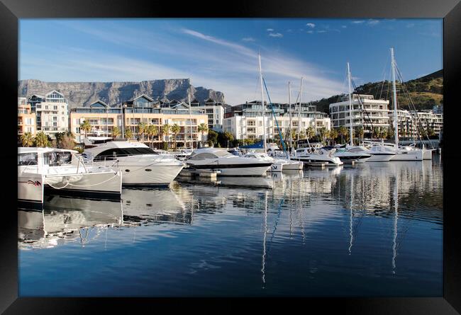 Yatchs at the V&A Waterfront Cape Town, South Afri Framed Print by Neil Overy