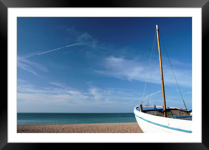 Fshing Boat on Brighton Beach Framed Mounted Print by Neil Overy
