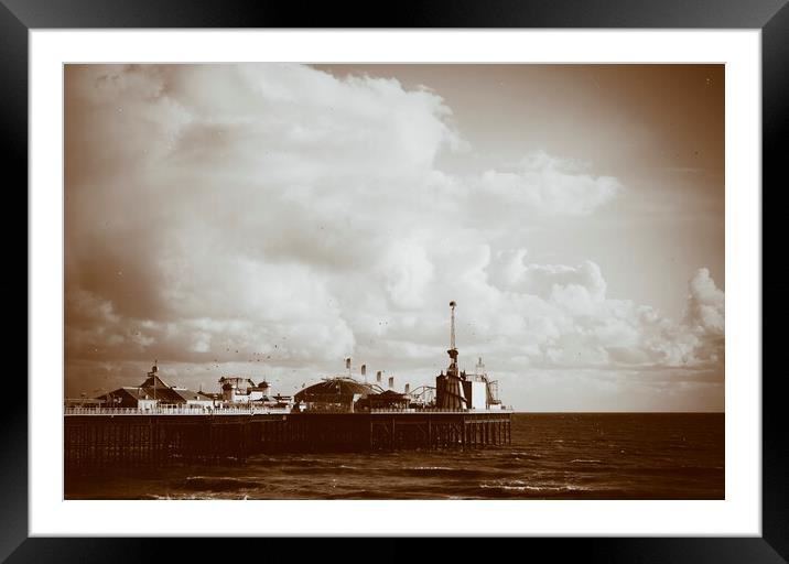 Sepia style photograph of the Palace Pier, Brighton Framed Mounted Print by Neil Overy