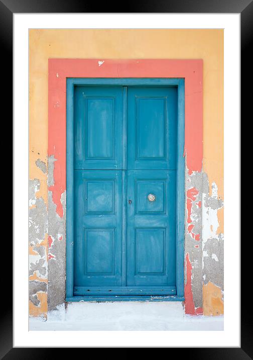 Old Greek Door Kastellorizo Island Framed Mounted Print by Neil Overy
