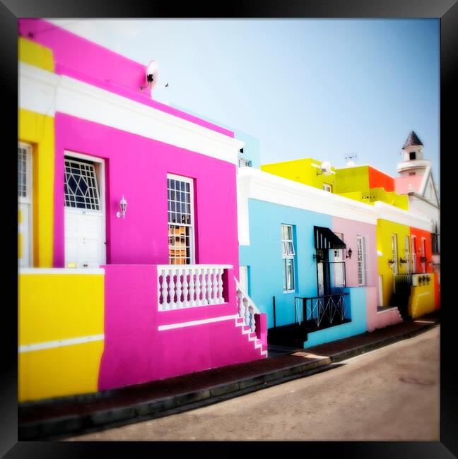 Colourful houses in Bo-Kaap, Cape Town Framed Print by Neil Overy