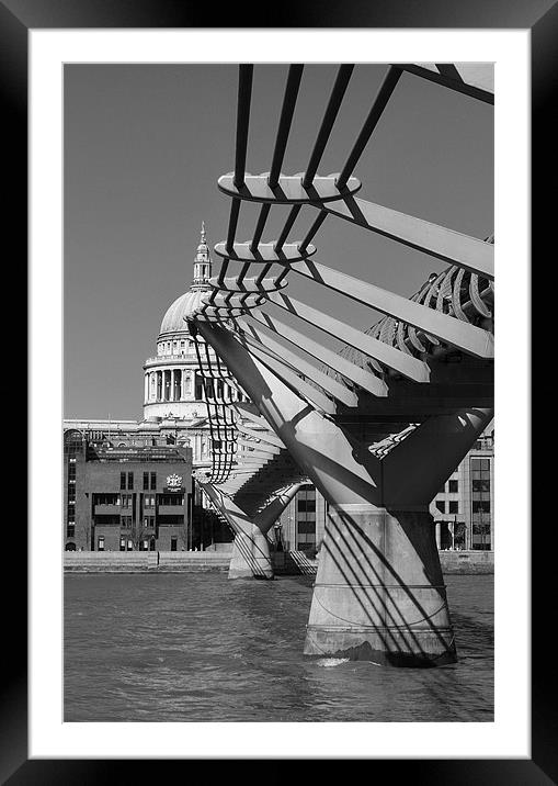 St. Paul's Cathedral & Millennium Bridge, London Framed Mounted Print by David Gardener