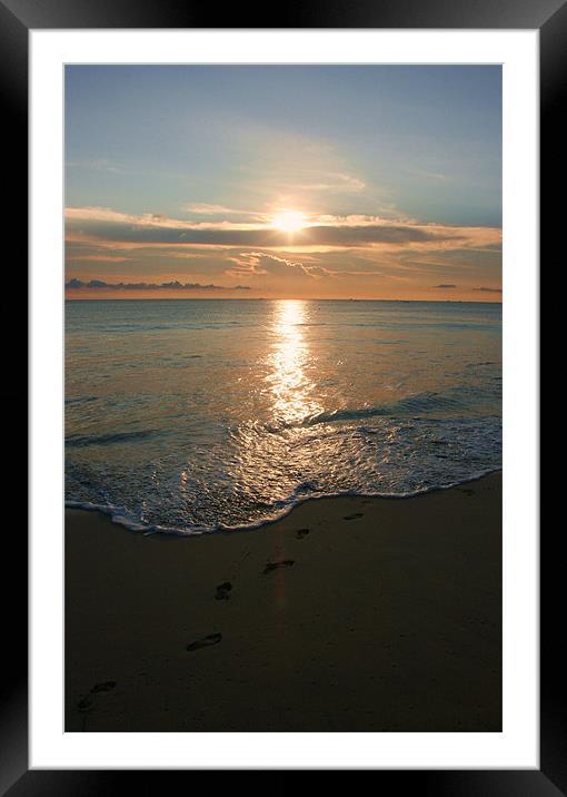 Footprints in the Sand Framed Mounted Print by David Gardener