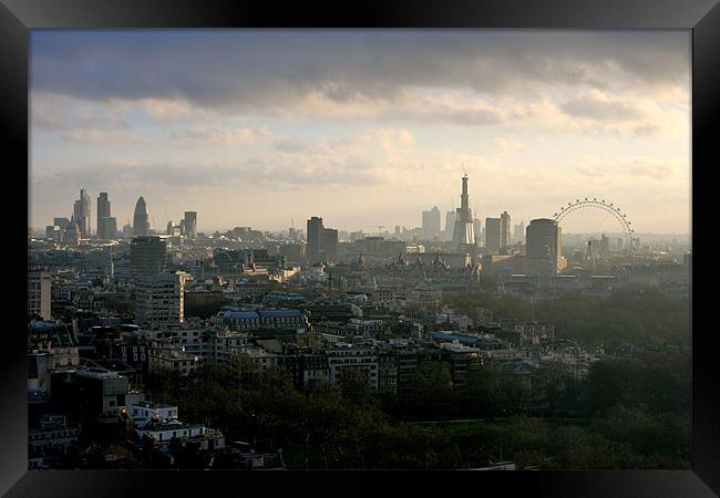 London Skyline at Dawn Framed Print by David Gardener