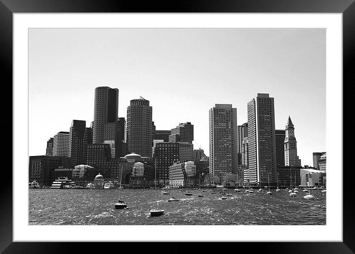 Boston Skyline Framed Mounted Print by David Gardener