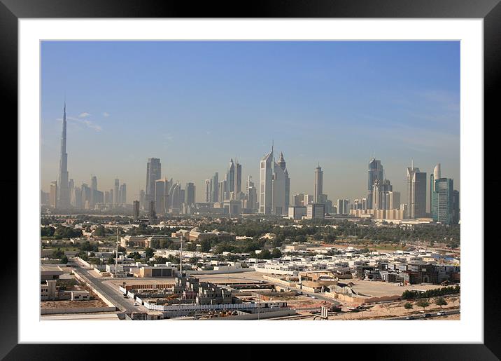 Dubai Skyline Framed Mounted Print by David Gardener