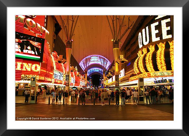 Freemont Street, Las Vegas Framed Mounted Print by David Gardener