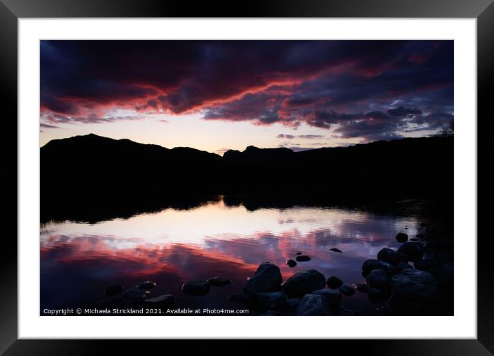 Intense sunset uk Framed Mounted Print by Michaela Strickland