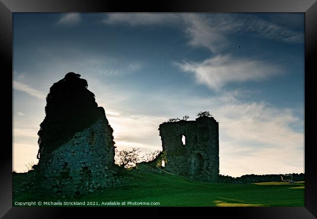 Gleaston Castle sunset Framed Print by Michaela Strickland