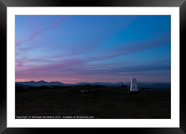 Sunset from Birkrigg, Ulverston, Cumbria,UK Framed Mounted Print by Michaela Strickland