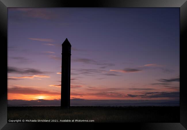 Rampside lighthouse at sunrise Framed Print by Michaela Strickland