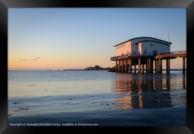 Sunrise at the RNLI station, Roa Island, Barrow in furness, Cumbria, Lake District peninsulas, UK Framed Print by Michaela Strickland