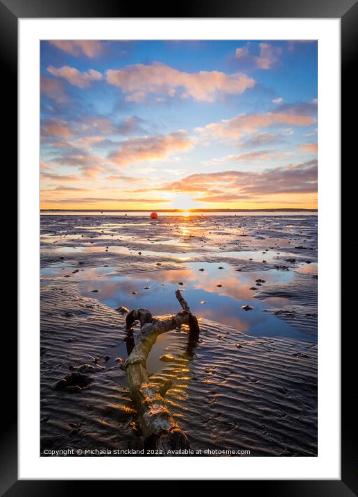 Beautiful Colourful beach Sunset beyond Walney fro Framed Mounted Print by Michaela Strickland