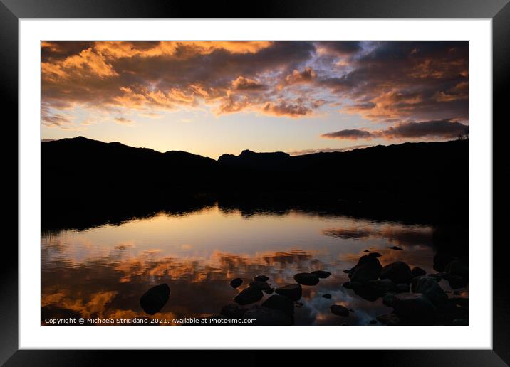Sunset in Great Langdale Framed Mounted Print by Michaela Strickland